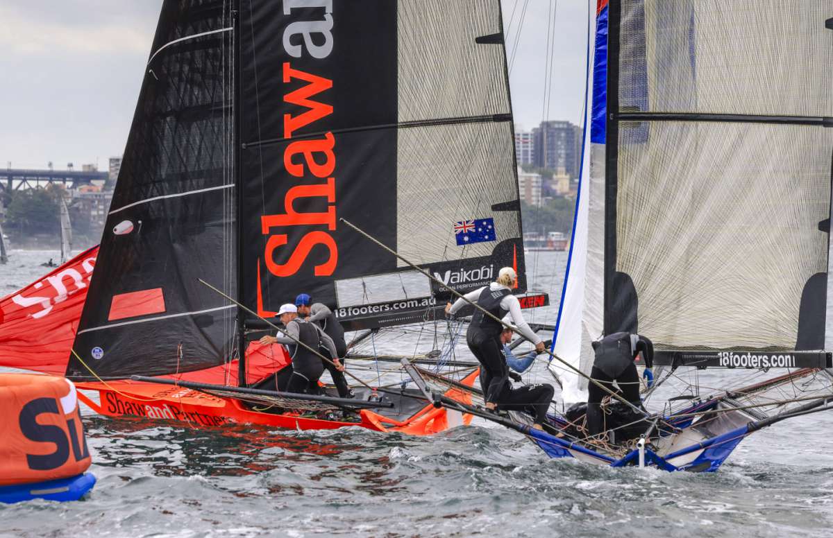 Narrow lead for Shaw and Partners as spinnakers are set for the first run in last Sunday's Spring Championship Race 4 (SailMedia)