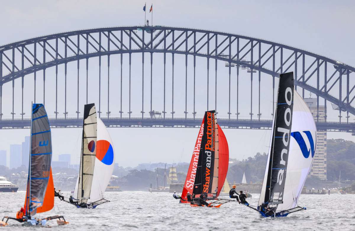 Shaw and Partners leads the fleet down the first spinnaker run in last Sunday's Spring Championship Race 4 (SailMedia)