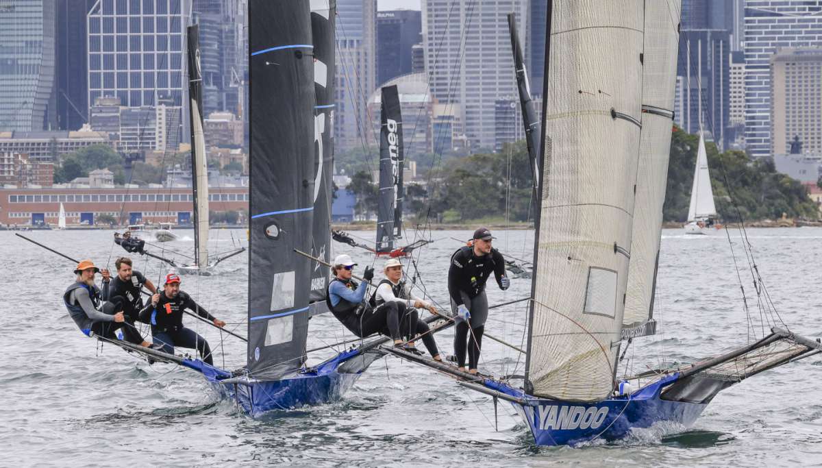Yandoo leads Andoo as the pair approach the weather mark in last Sunday's Spring Championship Race 4 (SailMedia)