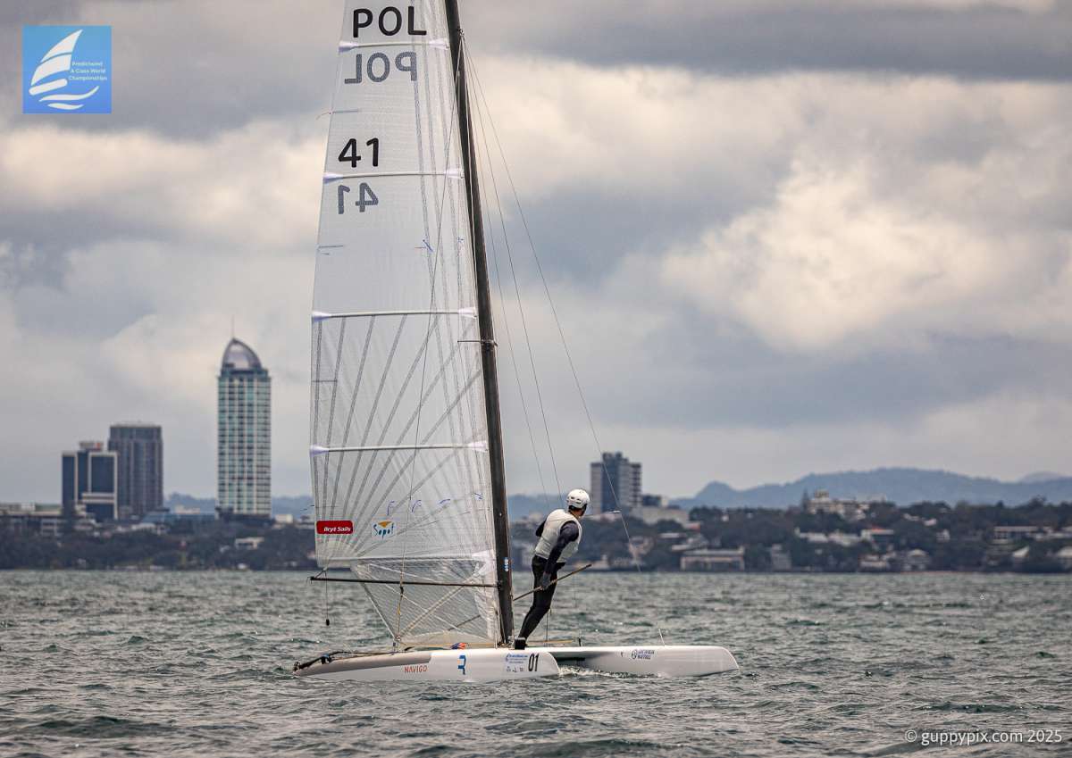 Kuba Surowiec POL 41 searches for that illusive wind advantage in Race two.