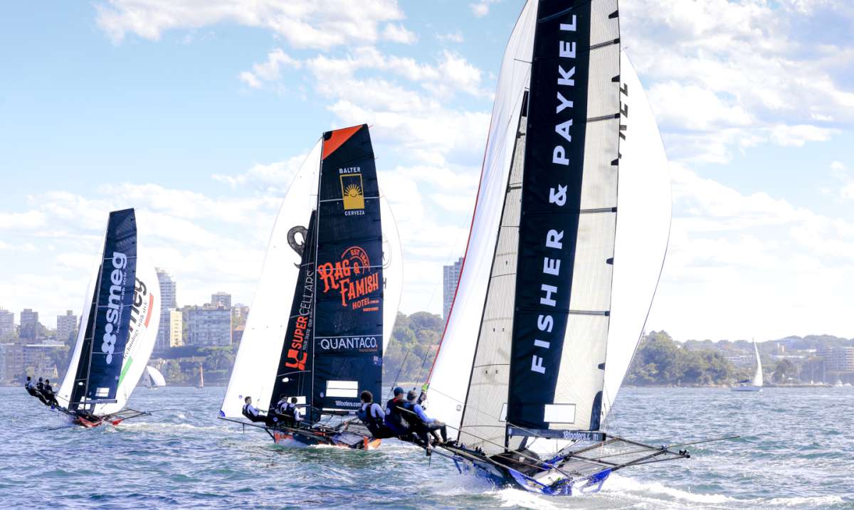 The challengers battle behind the race leader (SailMedia)