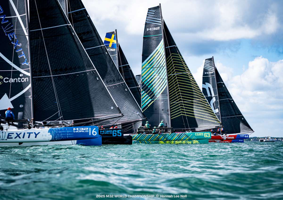 The M32 World Championships fleet - Credit Hannah Lee Noll
