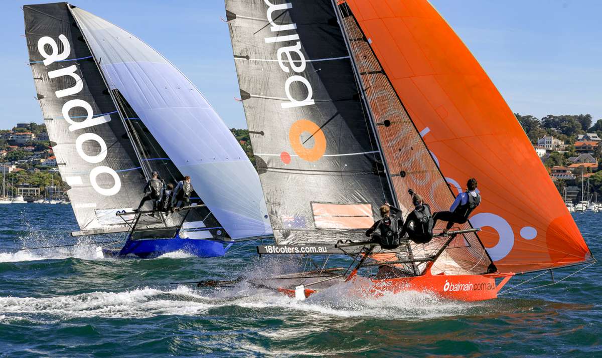 Balmain racing alongside Giltinan champion Andoo (SailMedia)