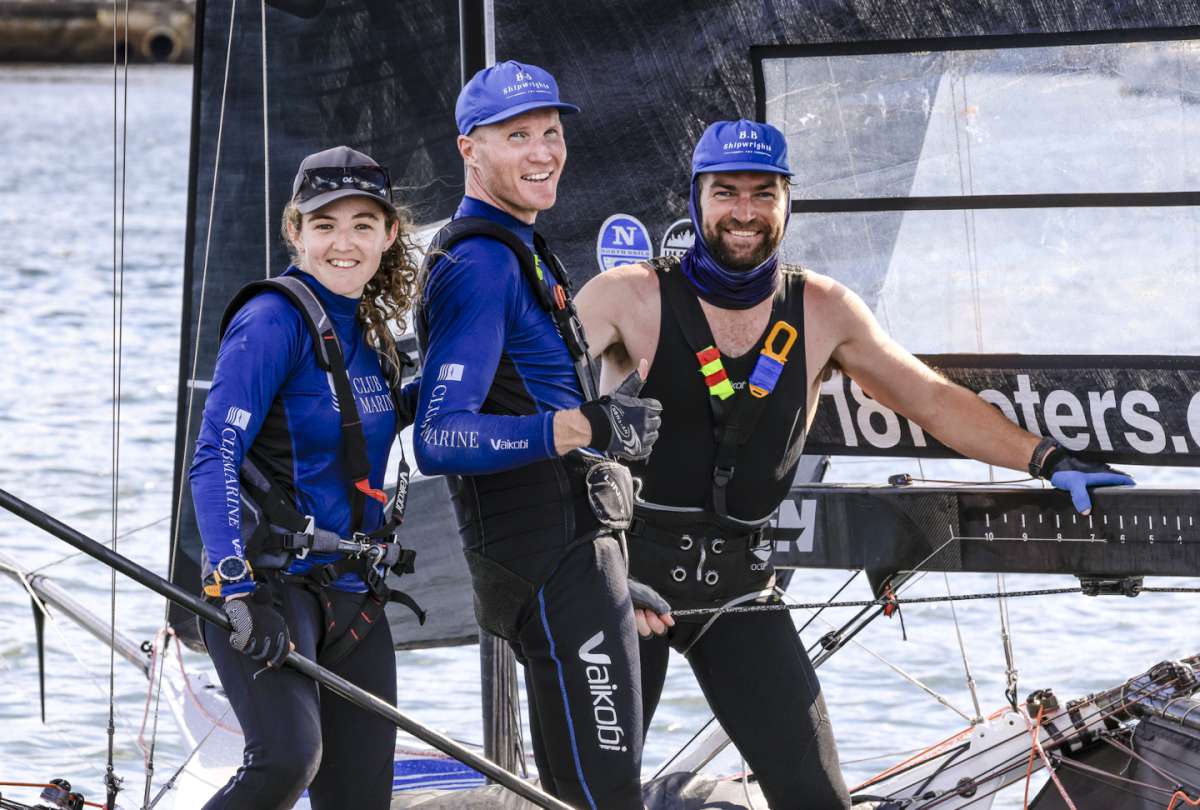 Club Marine crew after a NSW Championship Race 2 win (SailMedia)