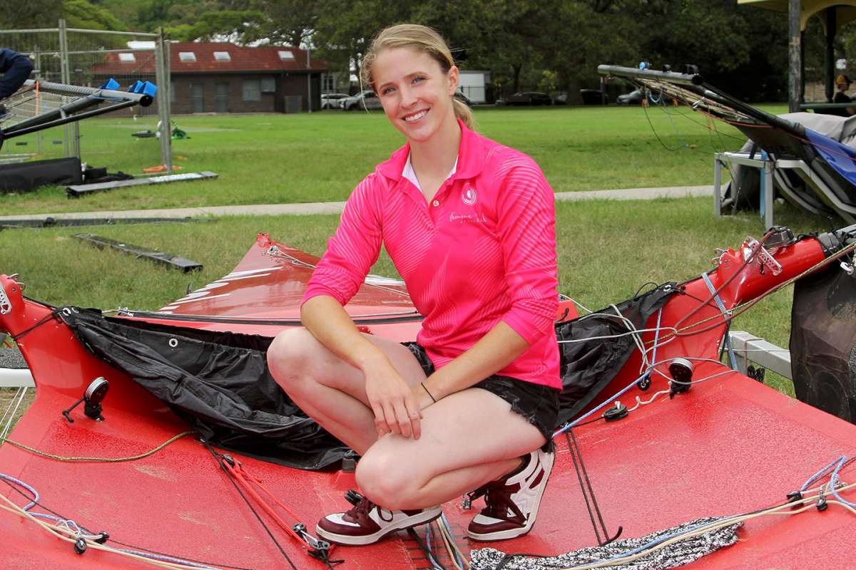Relaxed for a minute before a race in her second season (Frank Quealey)