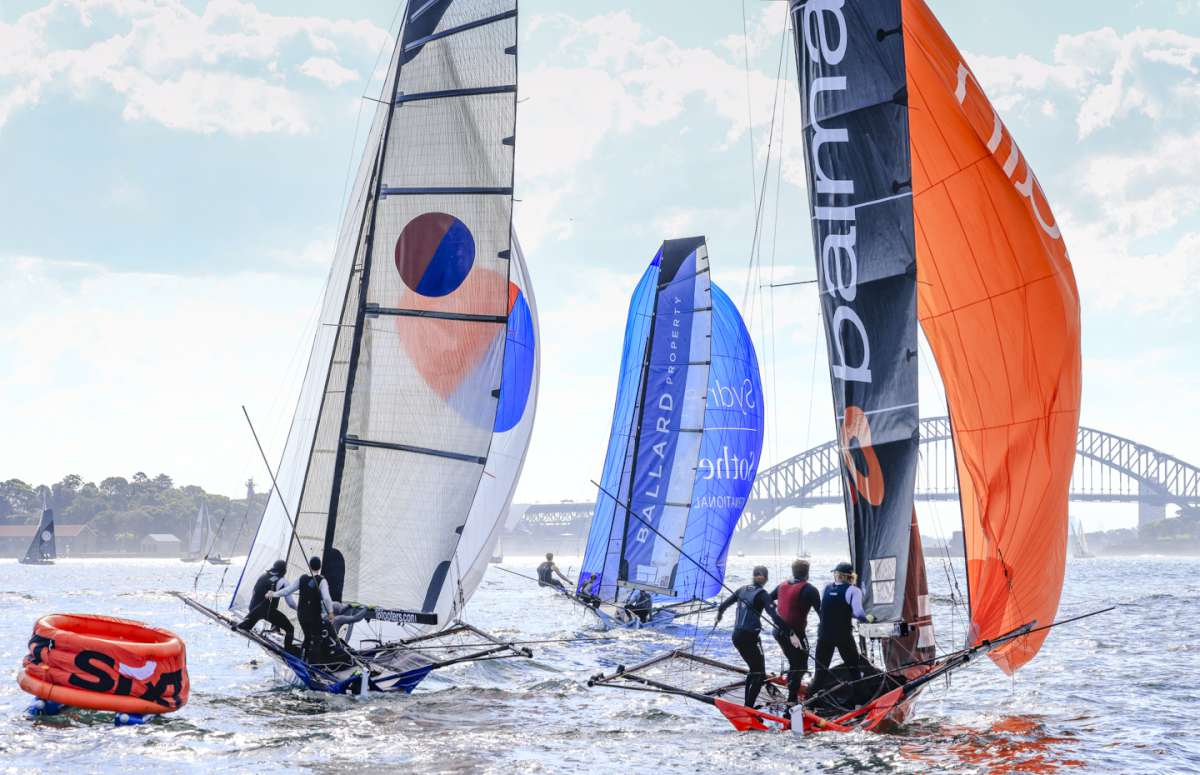 Sotheby's Ballard Property leads Yadoo and Balmain during a state title race (SailMedia)