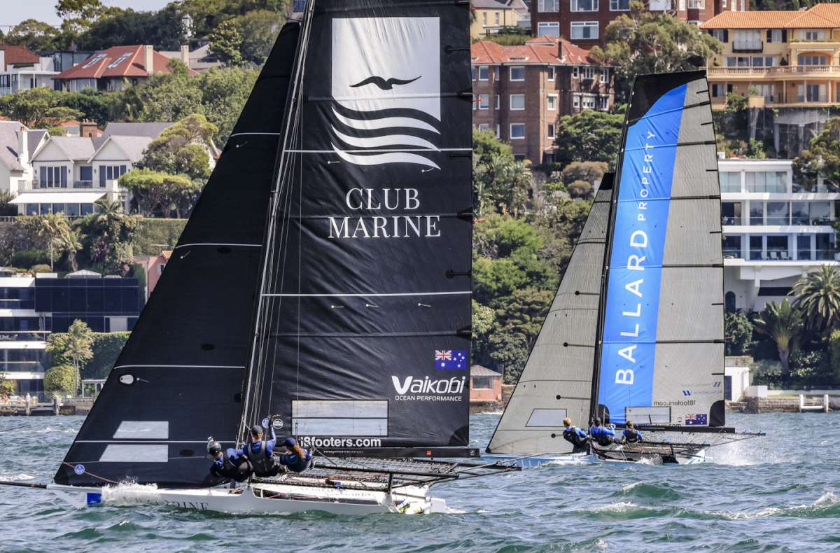 Emma and Bec fighting it out in Race 5 (SailMedia)