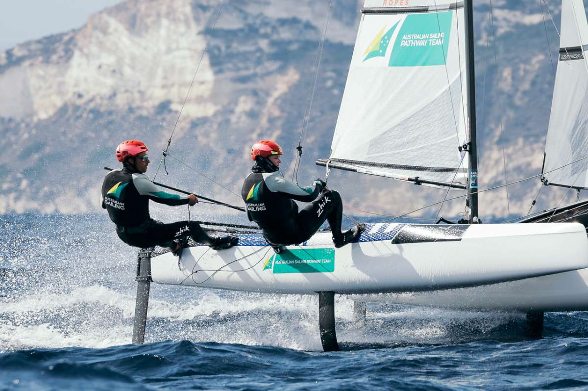 2025 49er, Fx, Nacra 17 Worlds - Brin Liddell and Rhiannan Brown CREDIT sailing energy