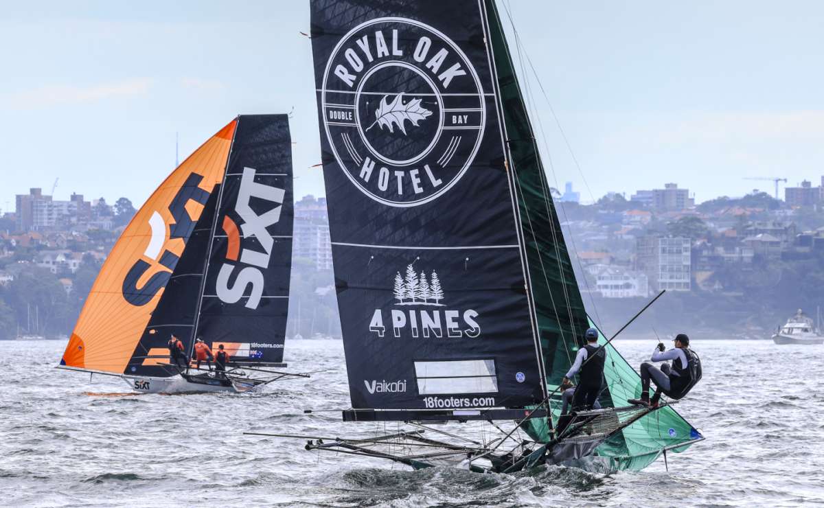 Sixt leads The Oak Double Bay on the first lap of Race 8 (SailMedia)