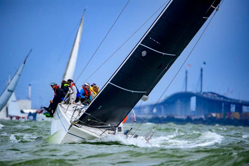 Shining Sea, third place overall in the 2025 Cock of the Bay Yacht Race. Photo credit Michael Currie