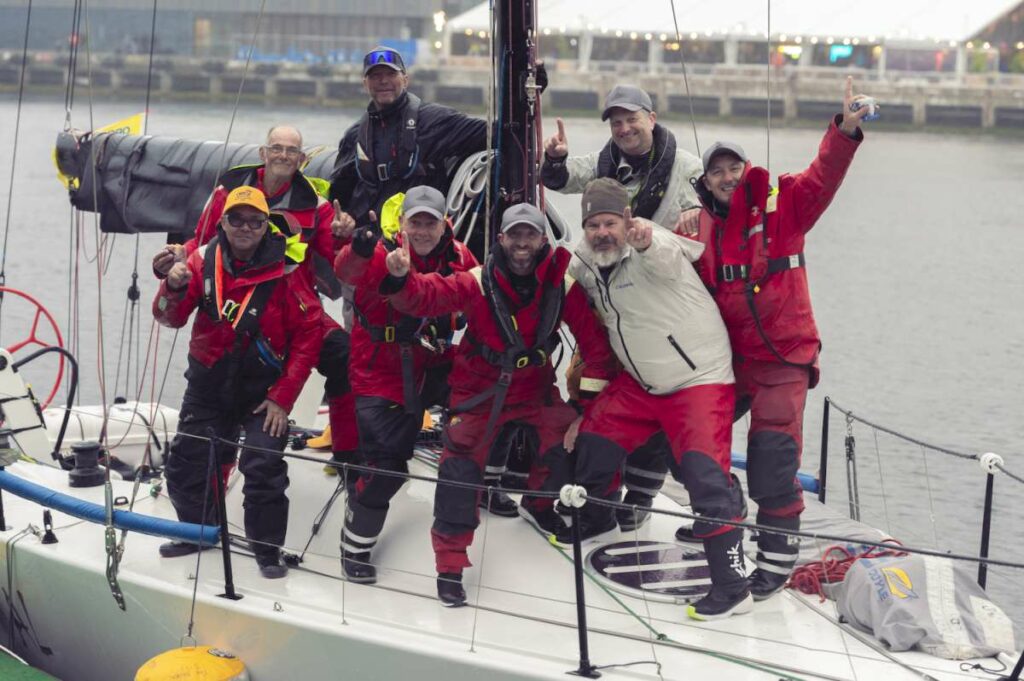 The Jackal crew arriving at the docks in Hobart Photo ORCV Media