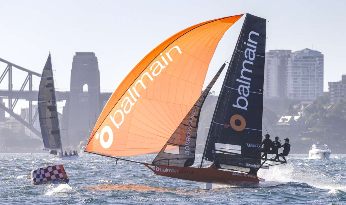 Final spinnaker run ffor Balmain in Race 3 (SailMedia)