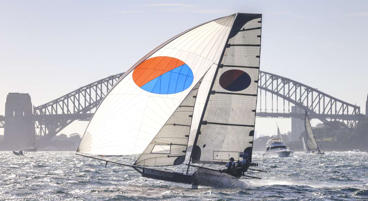 Yandoo on the run to the finish in Race 2 (SailMedia)
