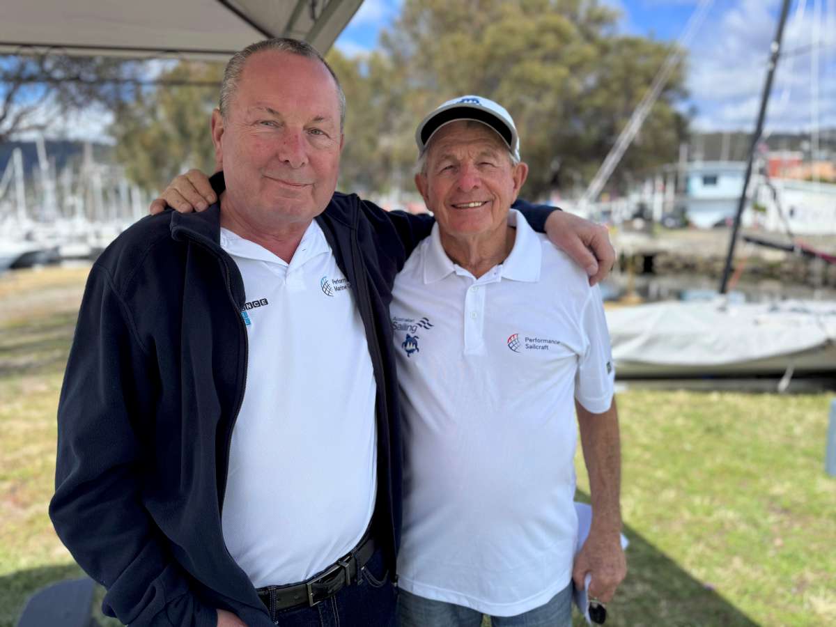 Nick Ogden Performance Sailcraft and Ken Hurling OAM ILCA Australia Photo credit Jane Austin