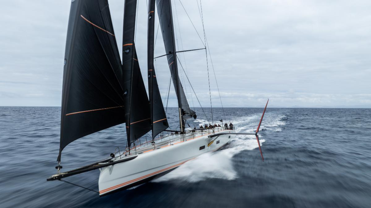 All eyes are set on the Baltic 111 Raven for Monohull Line Honours Credit Fraser Edwards