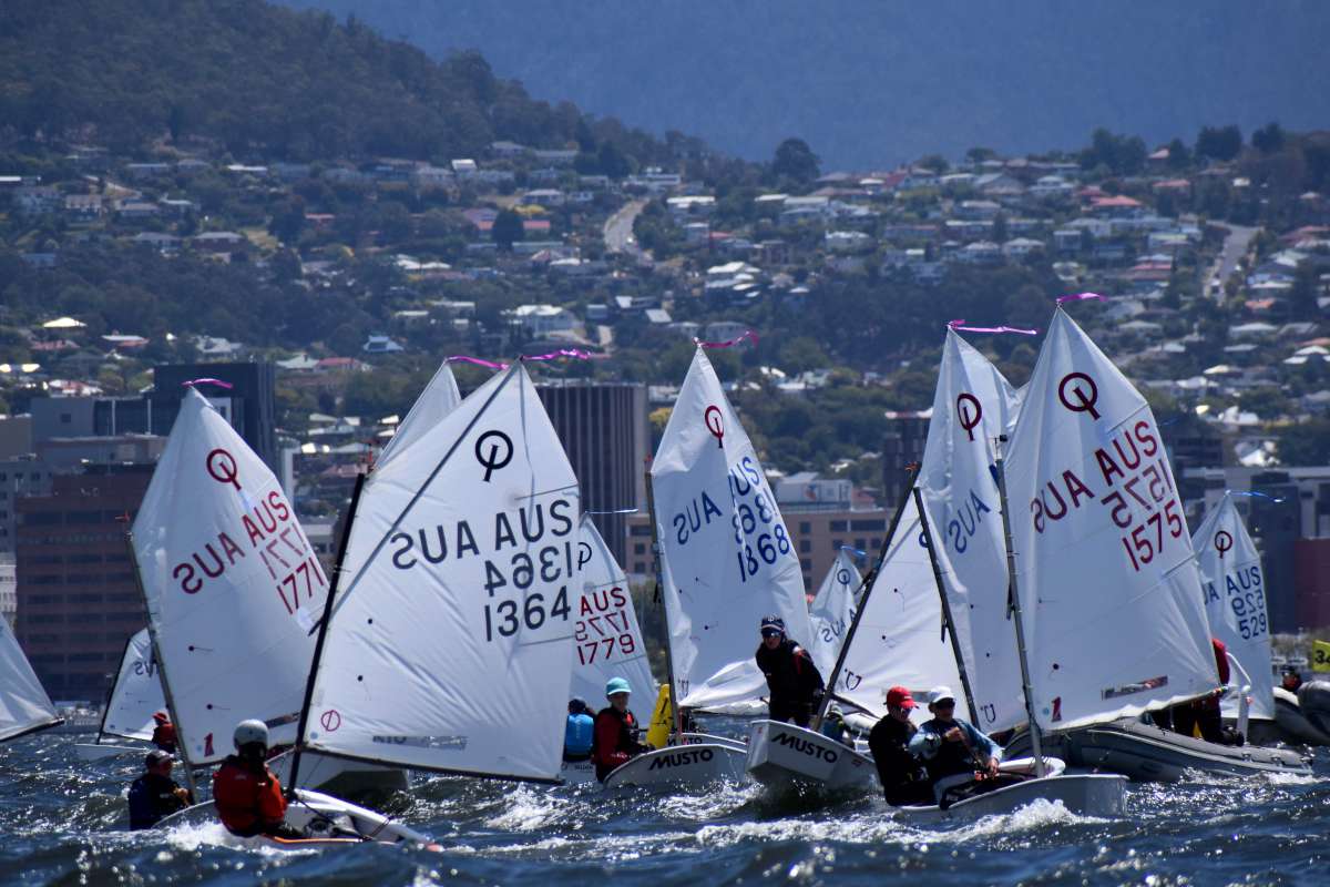 Jostling on the start line in the Open Pink Fleet Race Three Credit Jane Austin