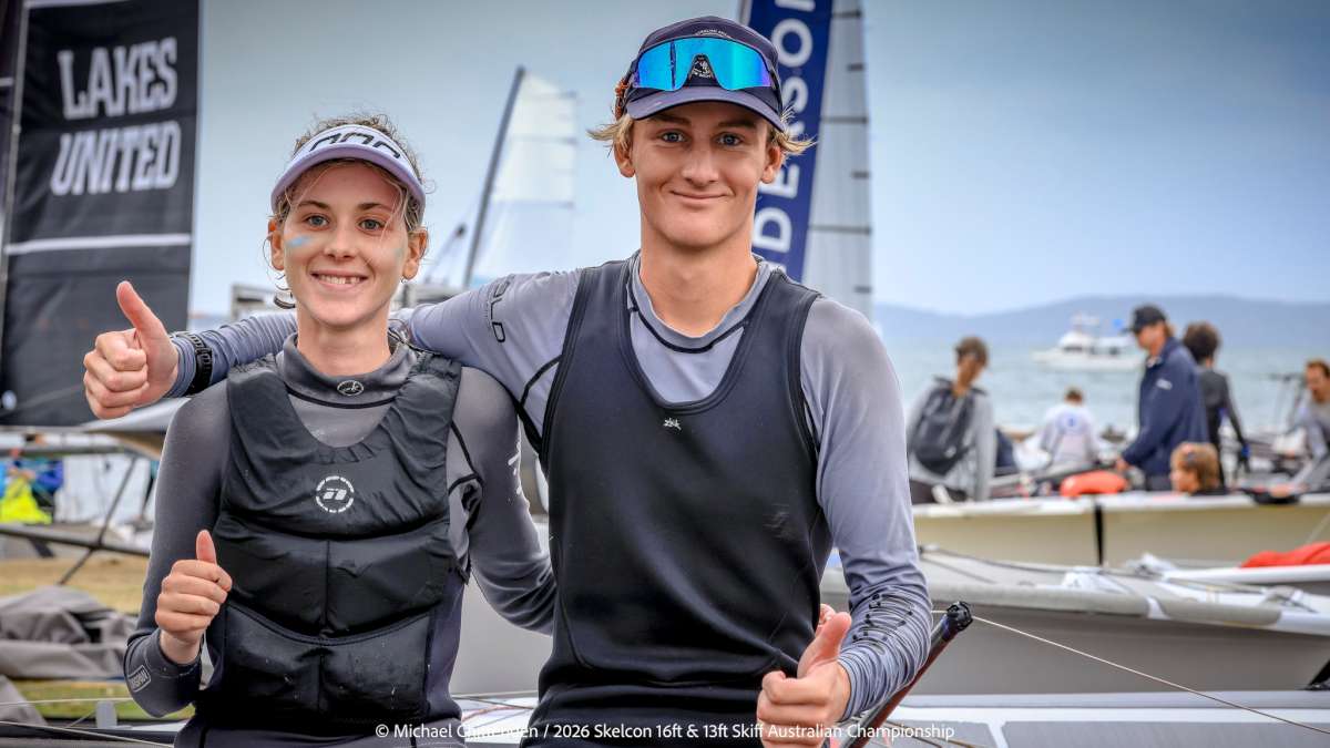 Heidi Bates & Christian Spencer - Photo Credit Michael Chittenden for Belmont 16s Sailing Club