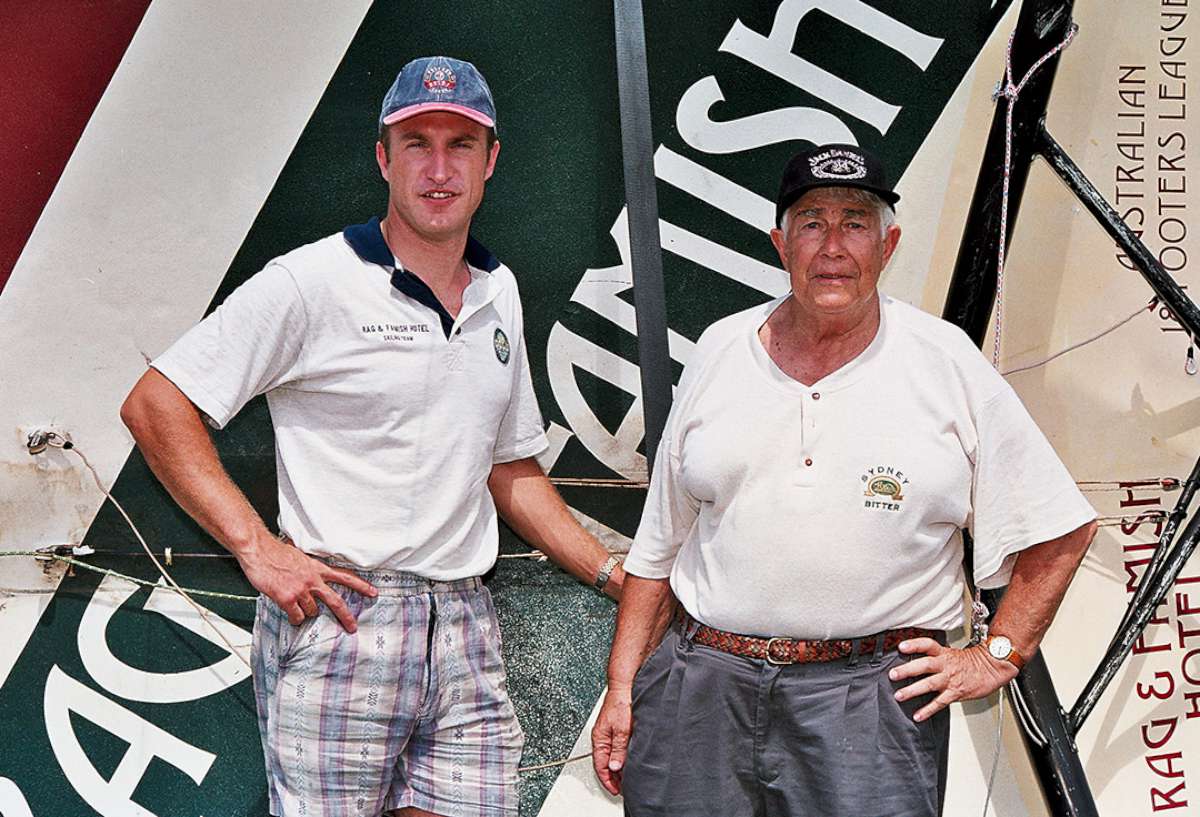 The late George Calligeros with 1990s skipper David Gibson