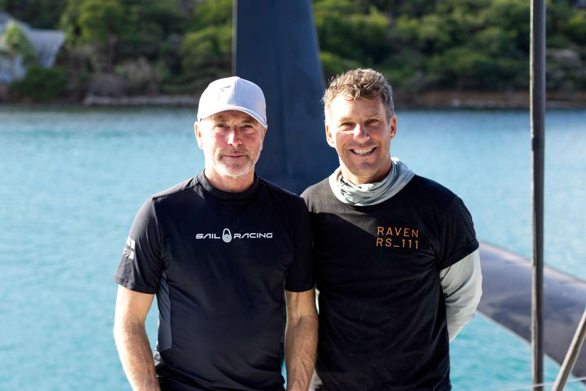 Project manager and helmsman Klabbe Nylöf (left) with skipper Damien Durchon. Photo - Arthur Daniel RORC