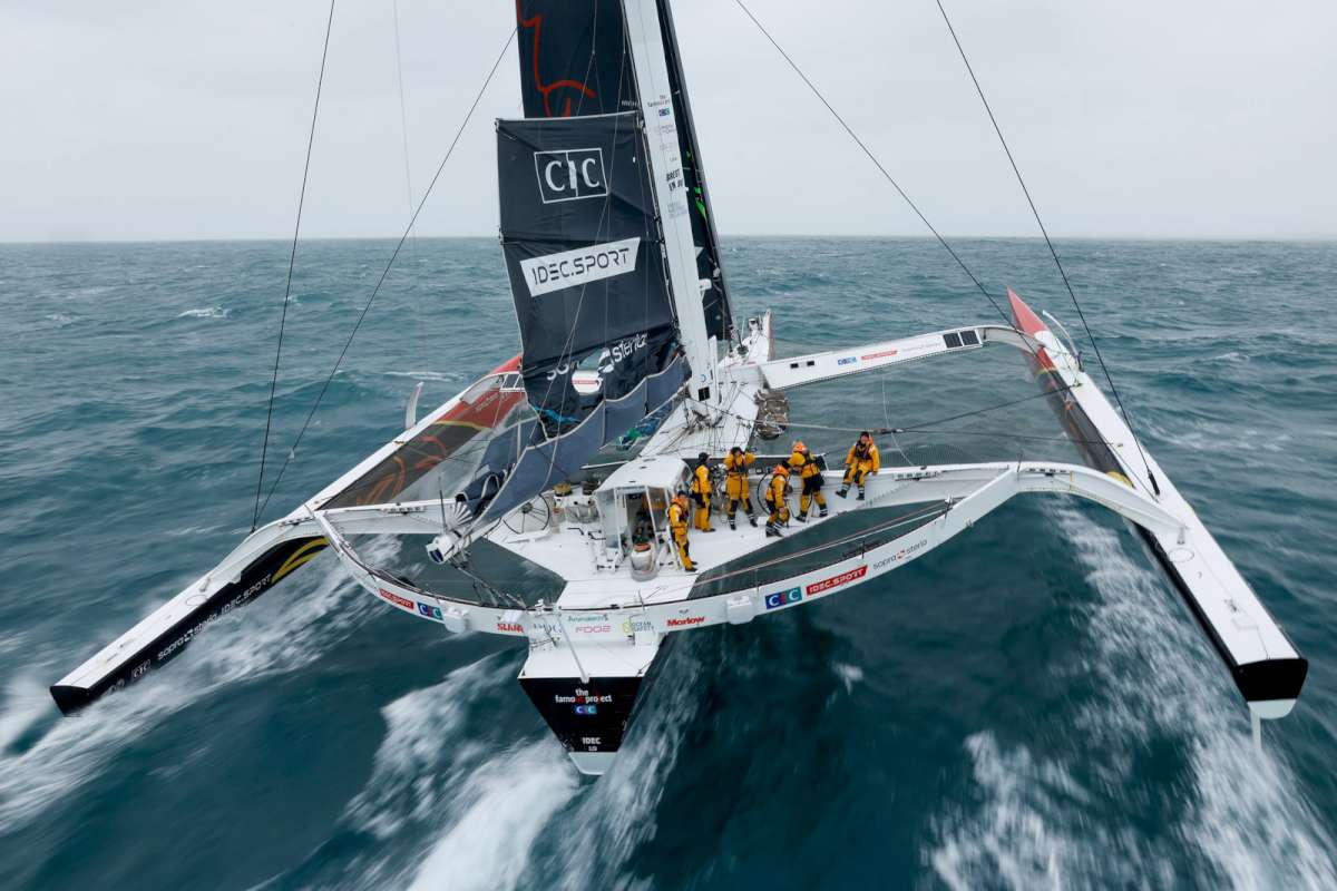 The Famous Project CIC aboard the Maxi Trimaran IDEC Sport January 26, 2026. Photo © Lloyd / Jmliot Images / CIC