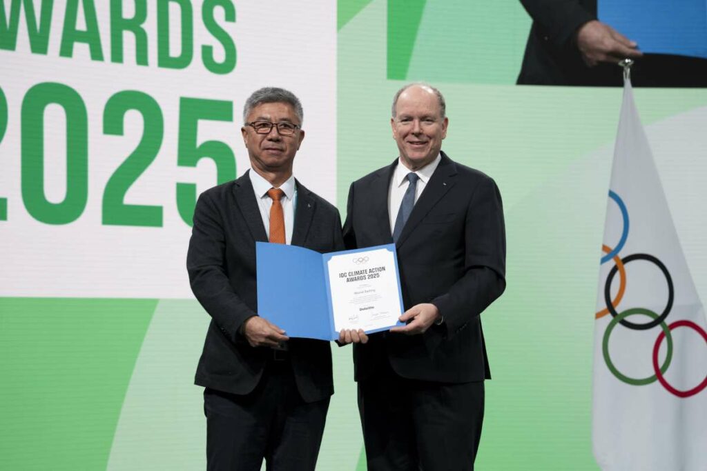 World Sailing Highly Commended at 2025 IOC Climate Action Award for Support Fleet innovation - IOC/Quinton Meyer