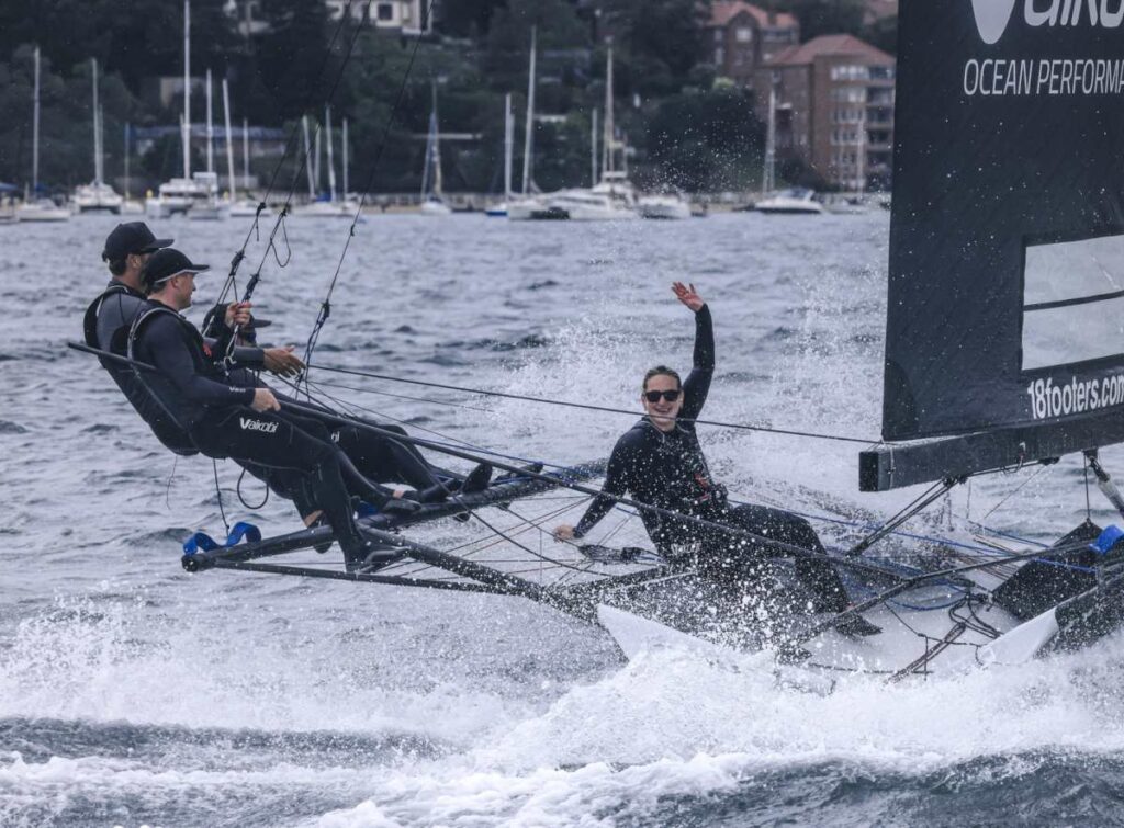 A winning wave fom Emma Collins, 2026 Queen of the Waves (SailMedia)