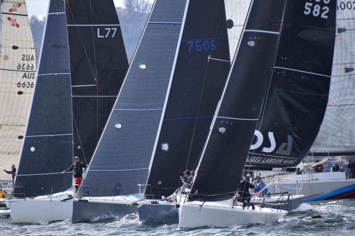 Racing Group One start line in the Crown Series Bellerive Regatta Image Jane Austin