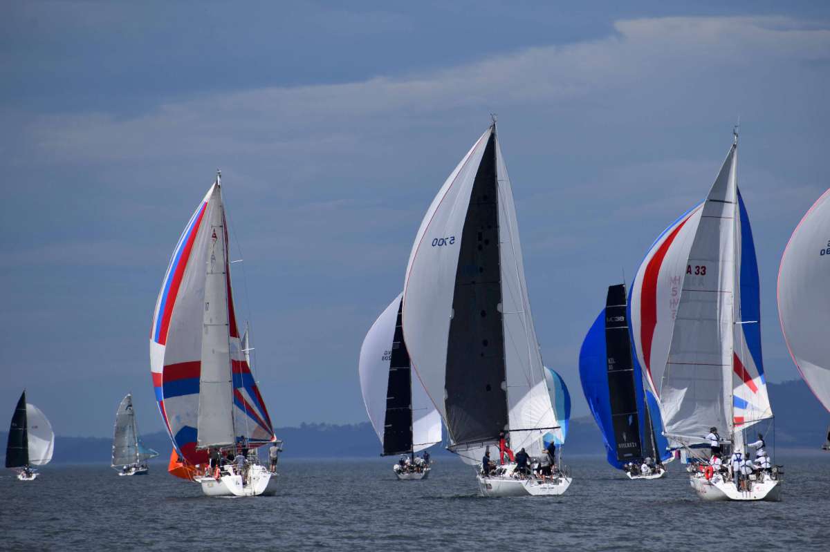 The Crown Series fleet before the wind wreaked havoc on the final day of sailing - Credit Jane Austin