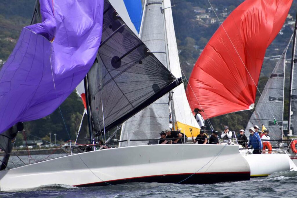 Chaos at the rounding mark in the Performance Cruising Keelboats - Credit Jane Austin
