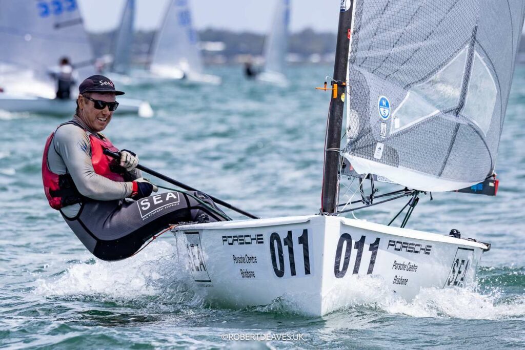 Brendan Casey, AUS is the early leader after Day 1 at Finn World Masters - Credit Robert Deaves