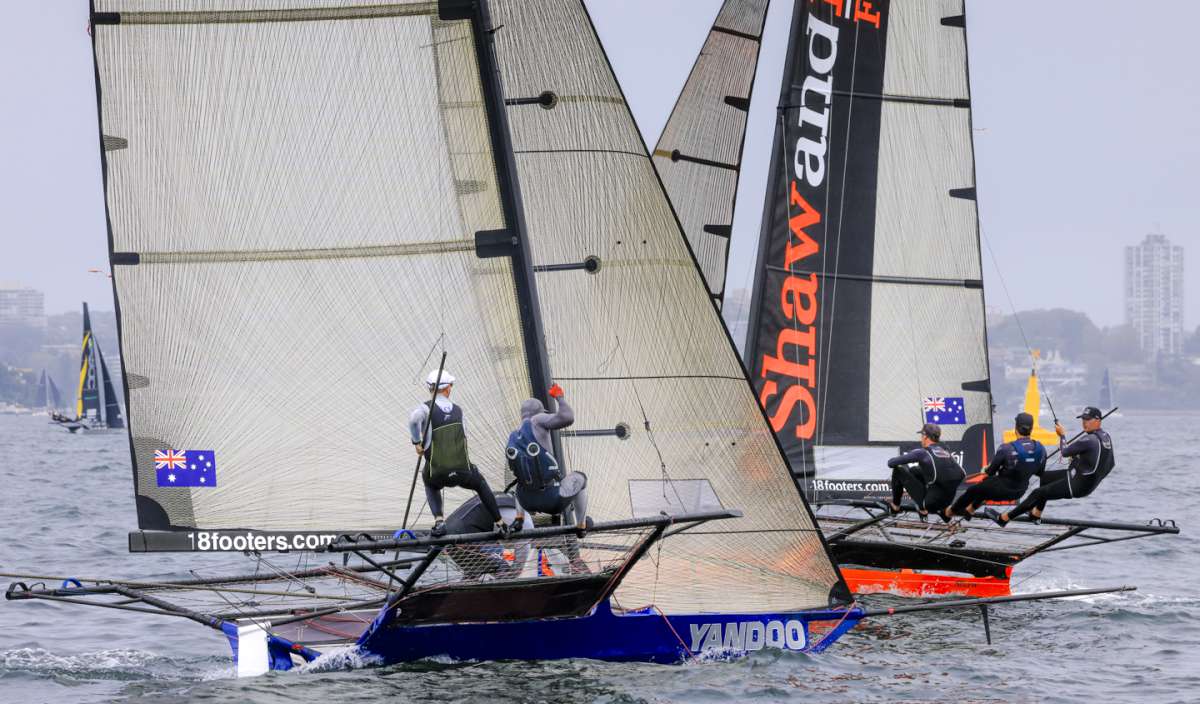 Shaw and Partners crosses Yandoo early in the race (SailMedia)