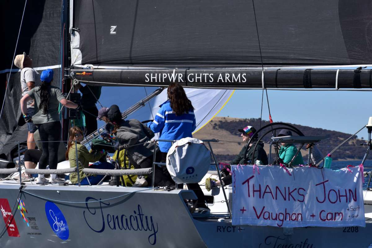 Tenacity sent out a big thank you to the boat owners for lending them the boat for the regatta Image credit Jane Austin