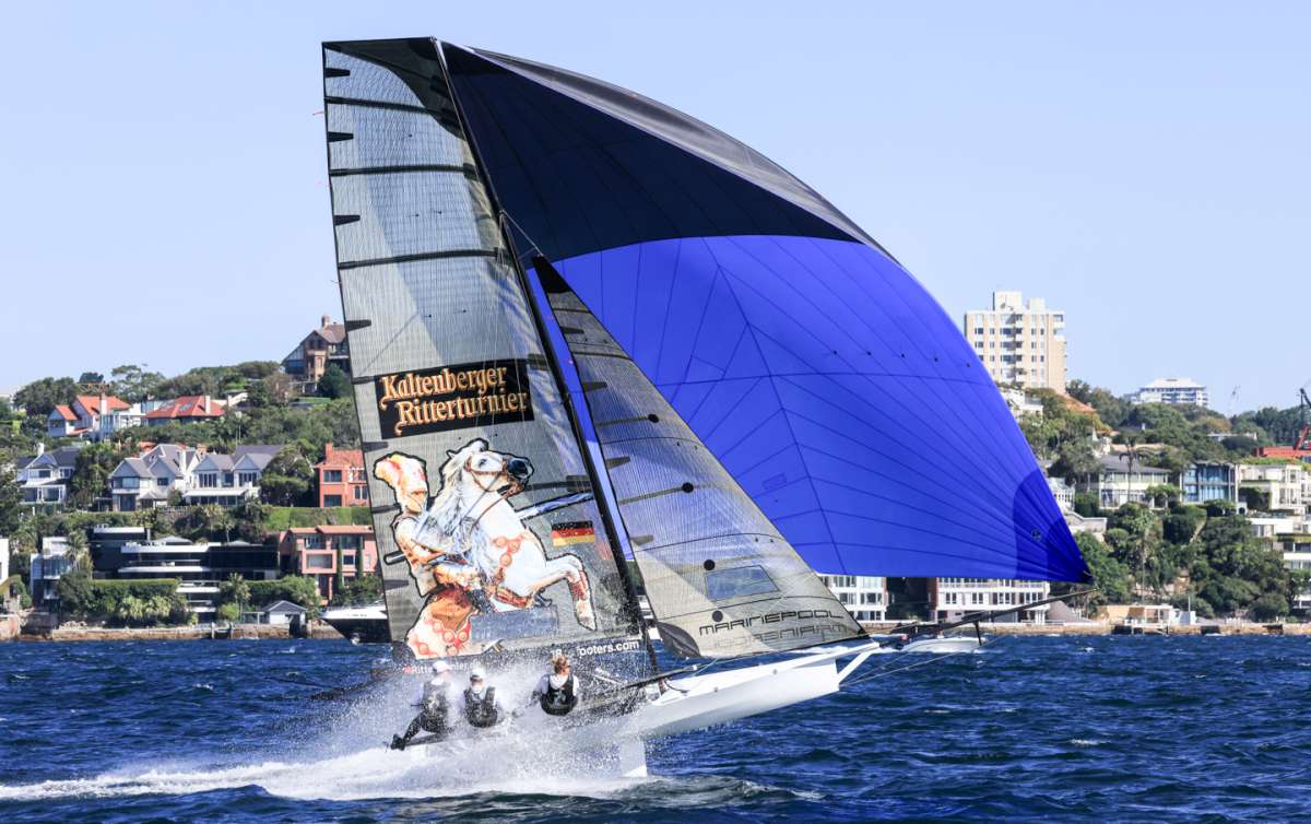 Bllack Knight powers to victory in Race 9 of the Giltinan Championship (SailMedia)