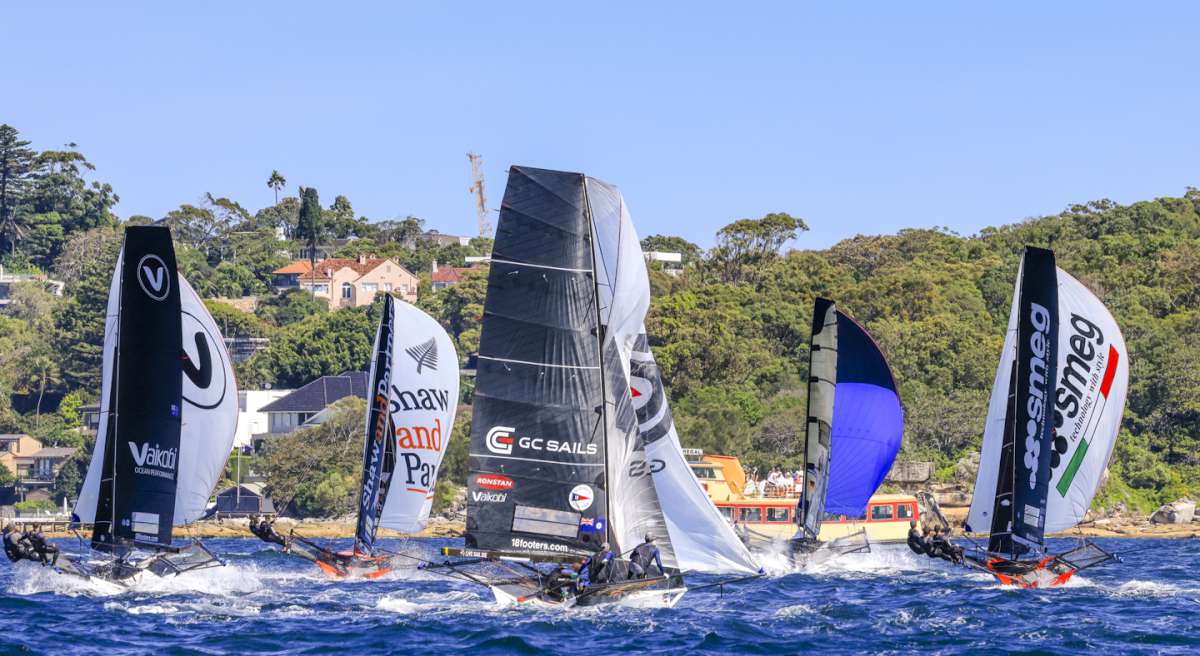 The leaders head off from the first weather mark (SailMedia)