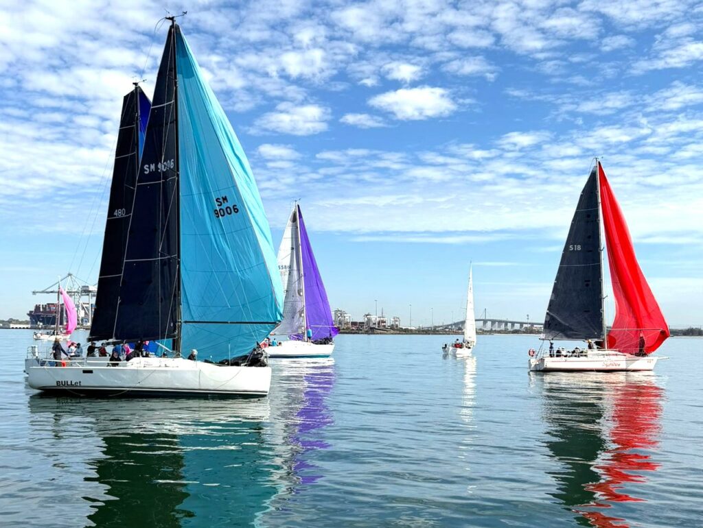 Painted ships upon a painted sea for start of Val Hodge Trophy 2026 - Courtesy Susie Falk
