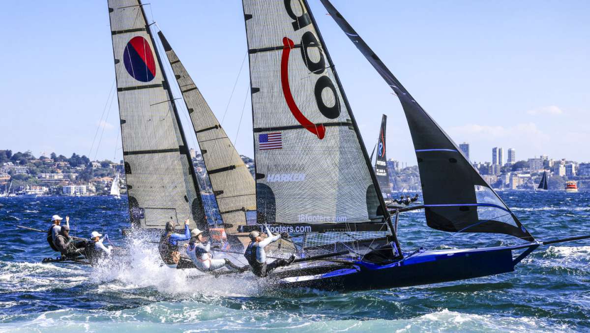 Andoo USA and 2026 champion Yandoo at the Giltinan World Championship (SailMedia)