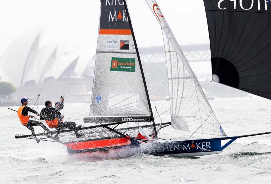Spinnaker in a southerly during the 2012-13 season (Frank Quealey)