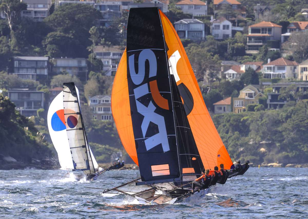 Chasing the leader in a SE wind during the 2026 Giltinan worlds (SailMedia)