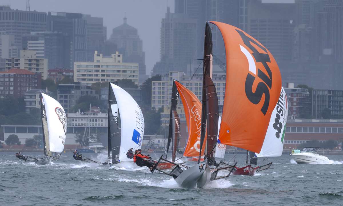 Racing downwind in a southerly at the 2026 Giltinan Championship (SailMedia)