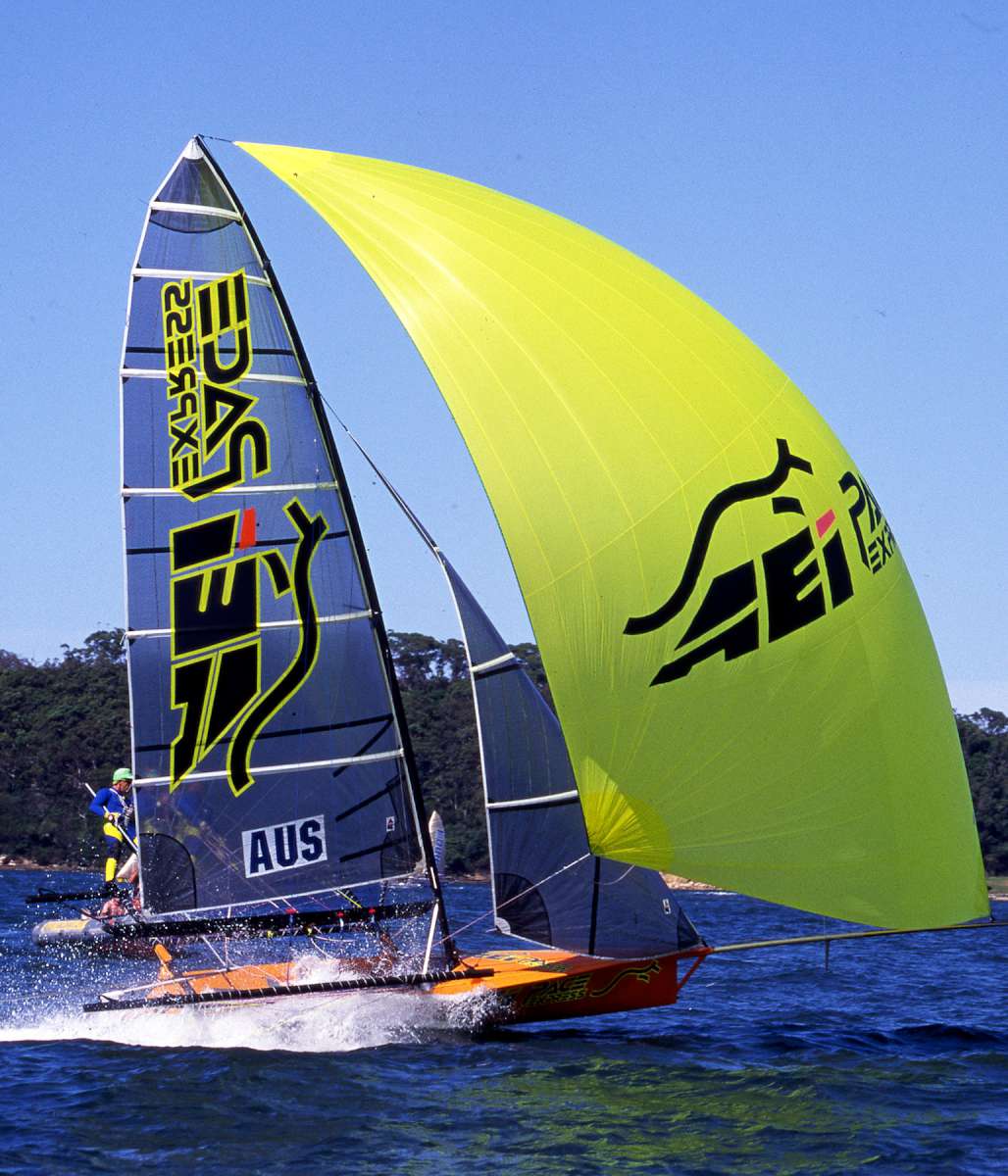 AEI-Pace Express, 1996, the first new-style 18ft skiff to win the Giltinan World Championship (Bob Ross)