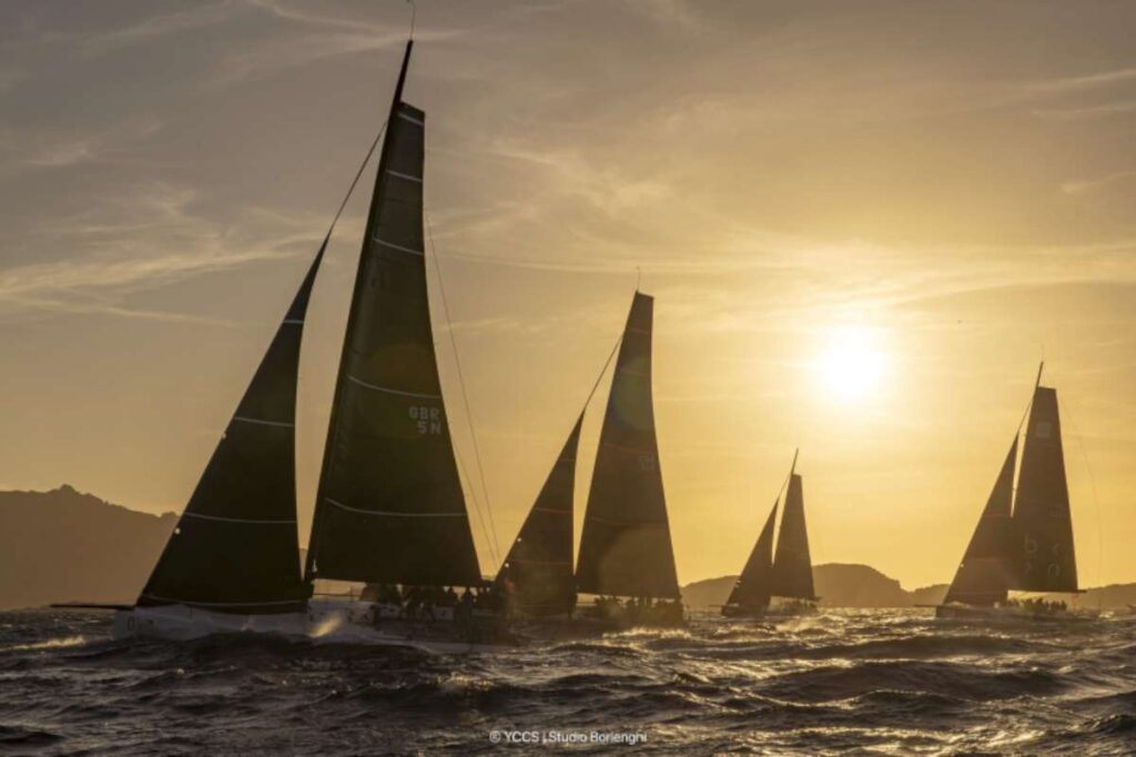 The sunset start for the offshore race of approx. 130-mile - 2026 Range Rover Sardinia Cup - Credit Studio Borlenghi