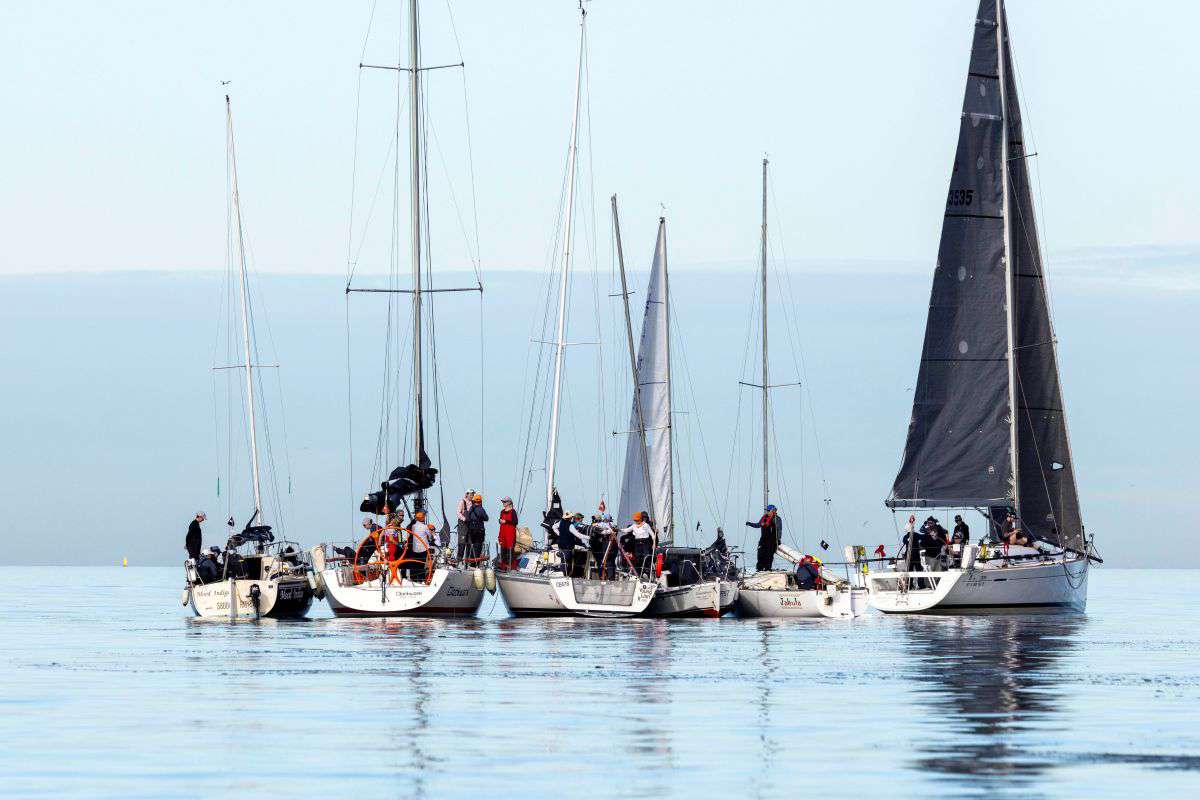 Waiting for breeze some crews enjoyed a friendly raft up - Andrea Francolini, AWKR pic