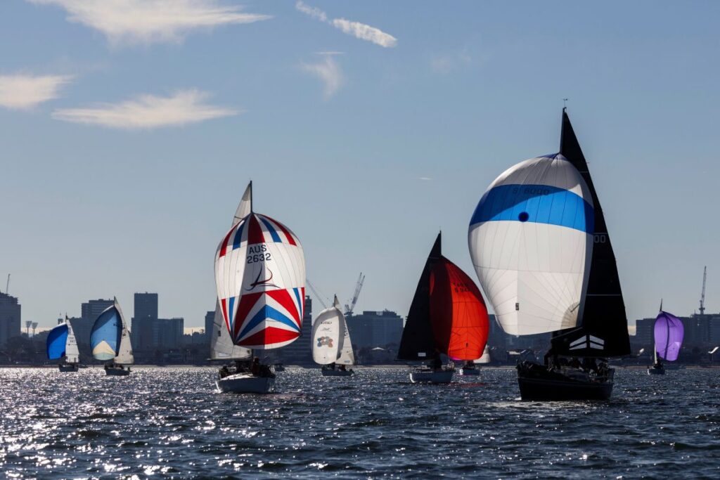 Spinnakers on a sparkling Port Phillip - Andrea Francolini, AWKR pic