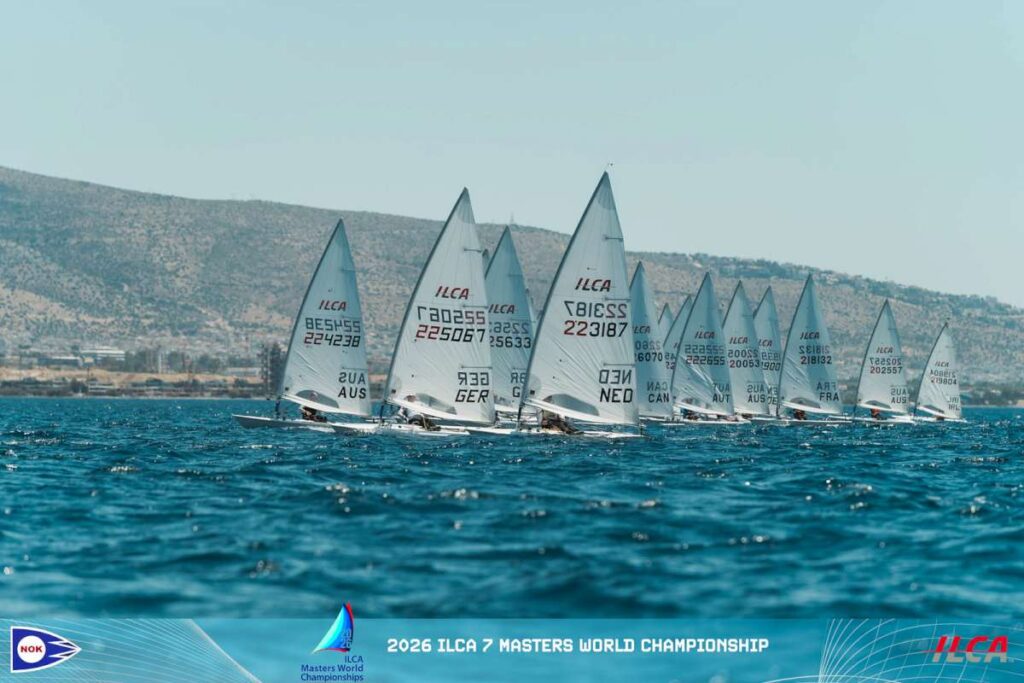 Bruce Savage off to a great start at ILCA 7 Masters Worlds start in Athens - Credit Harris Gkaniatsas