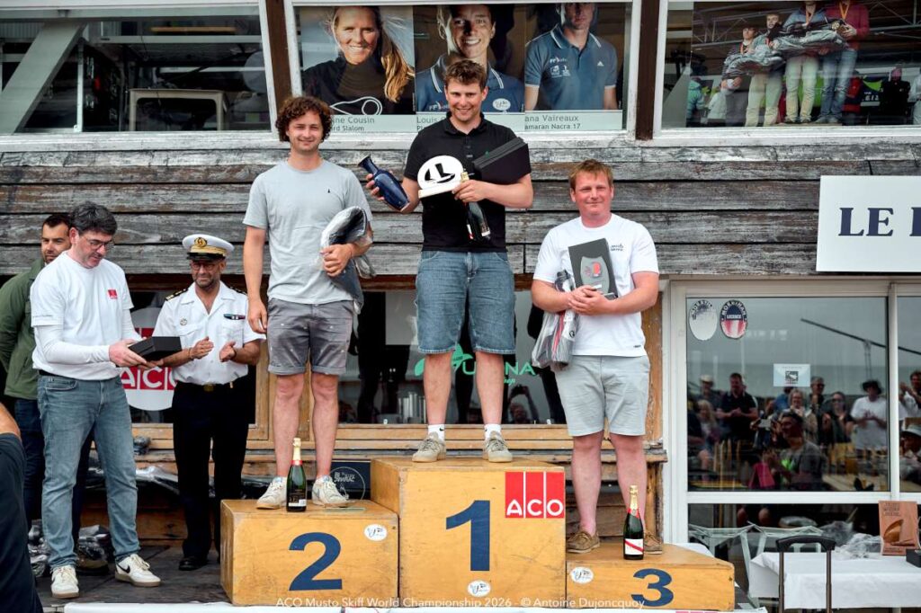 Podium overall - 2026 Musto Skiff Worlds Day 5 (© Antoine Dujoncquoy)