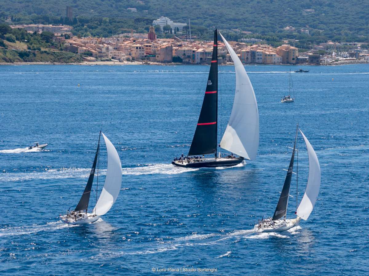 Event sponsor Pier Luigi Loro Piana's My Song finishing off Saint-Tropez today. Photo Loro Piana - Studio Borlenghi