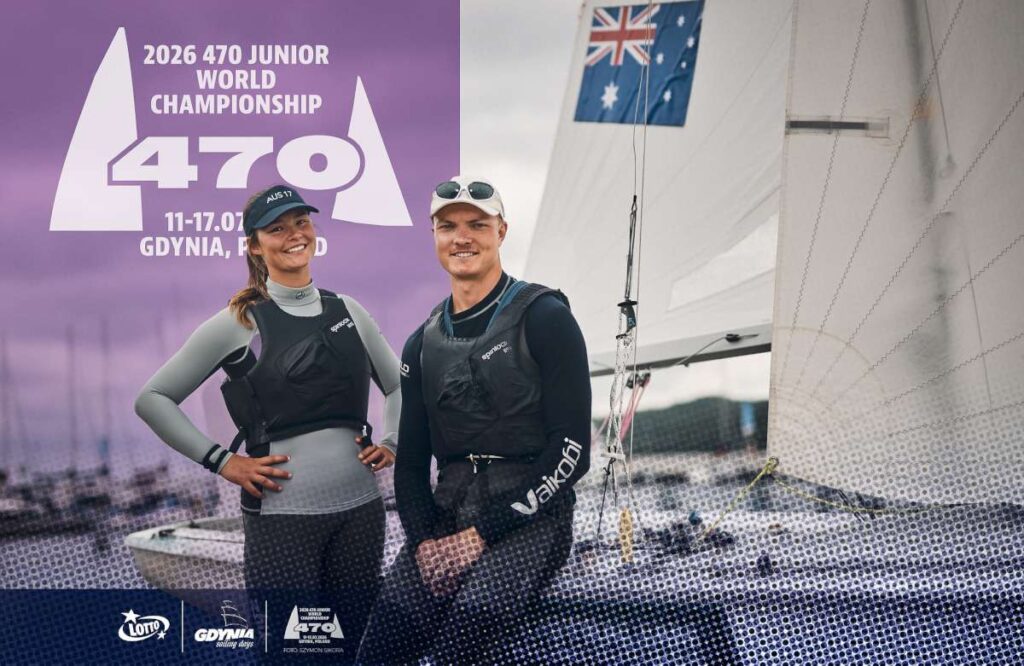 Sienna Brown and Ellis Merrett at 2026 470 Junior World Championships