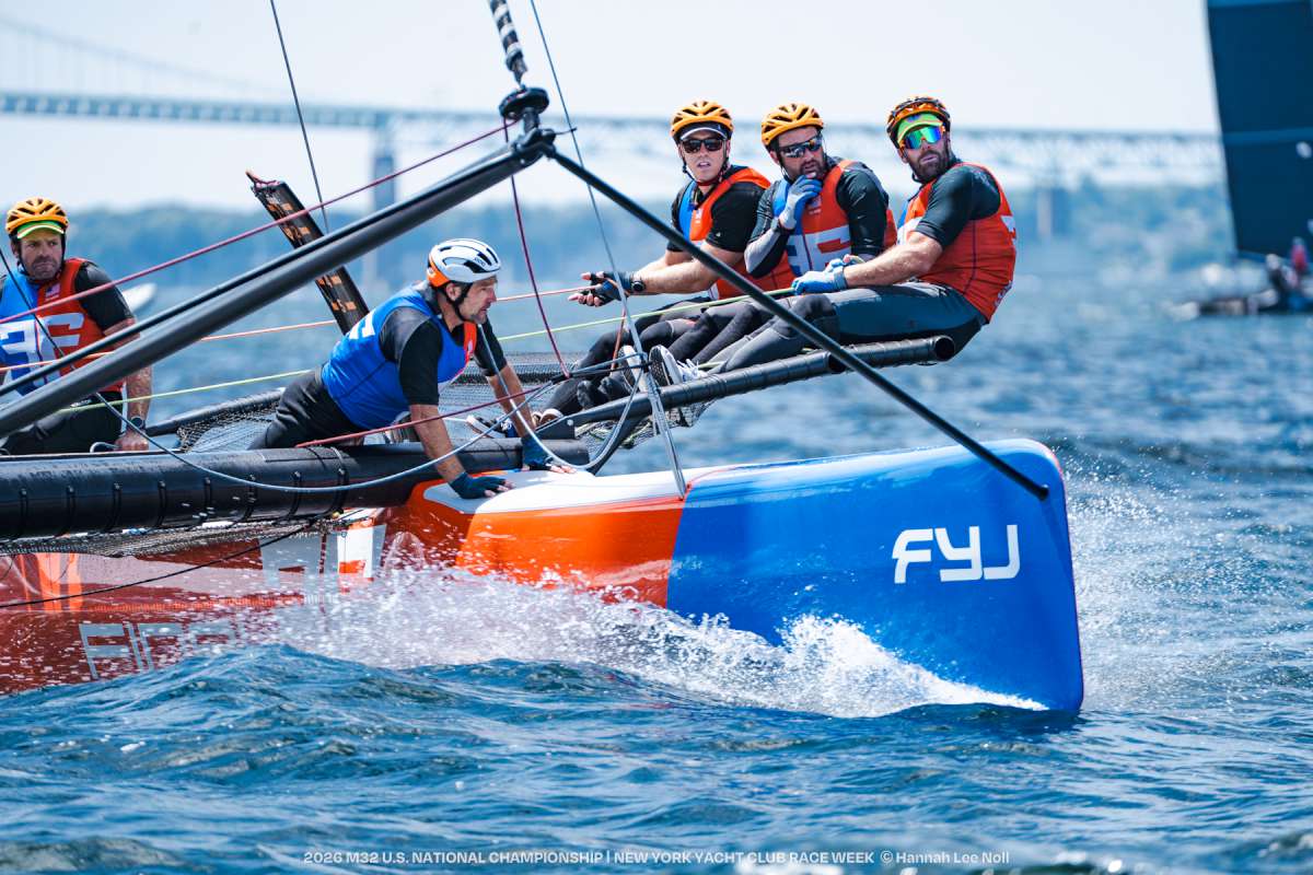 Jon Desmond and his FinalFinal team of Tom Loughborough, Severin Gramm, Chris Steele, and Brian Porter on their way to a race win - Credit Hannah Lee Noll