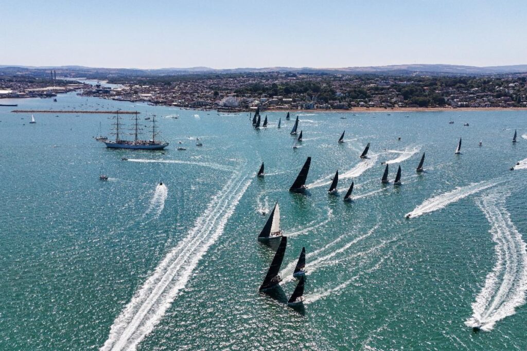 The RORC Round Britain and Ireland Race sets off from the RYS line in Cowes © James Tomlinson - RORC