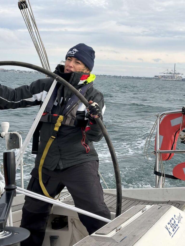 KISS 2026 Rally with winner of Helm Trophy - Prue Britton on the helm of DuXelle - Prue Britton